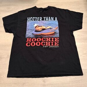 Alan Jackson Hotter Than A Hoochie Coochie T-Shirt Mens XL Black Short Sleeve